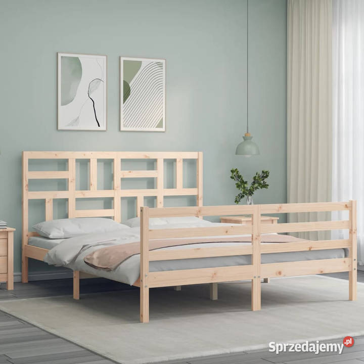 Rama łóżka z wezgłowiem lite drewno 160x200 Warszawa