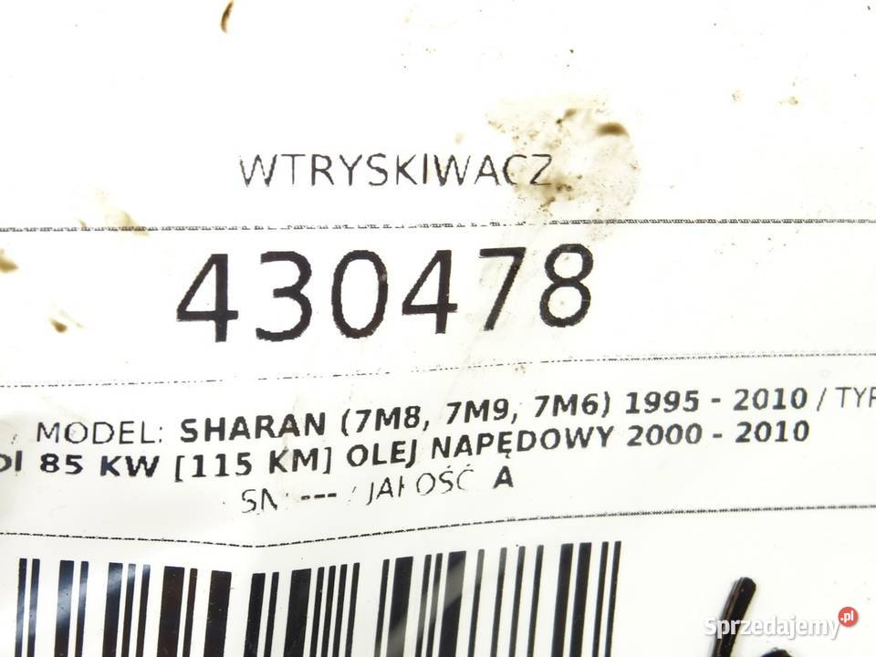 WTRYSKIWACZ VW SHARAN 0414720038 19 115 9510