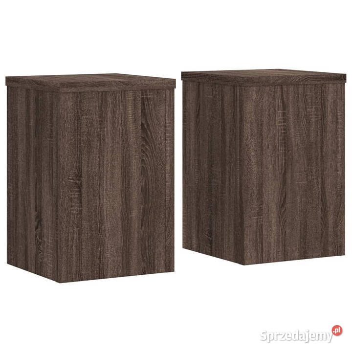 Podstawki pod doniczki 2 brązowy dąb 25x25x35 Donice