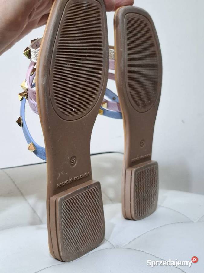 Pastelowe klapki 37 ćwieki lato wiosna Kraków