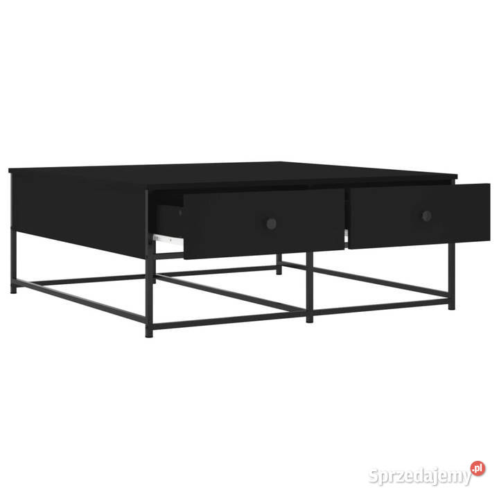Stolik kawowy czarny 100x99x40 materiał Warszawa
