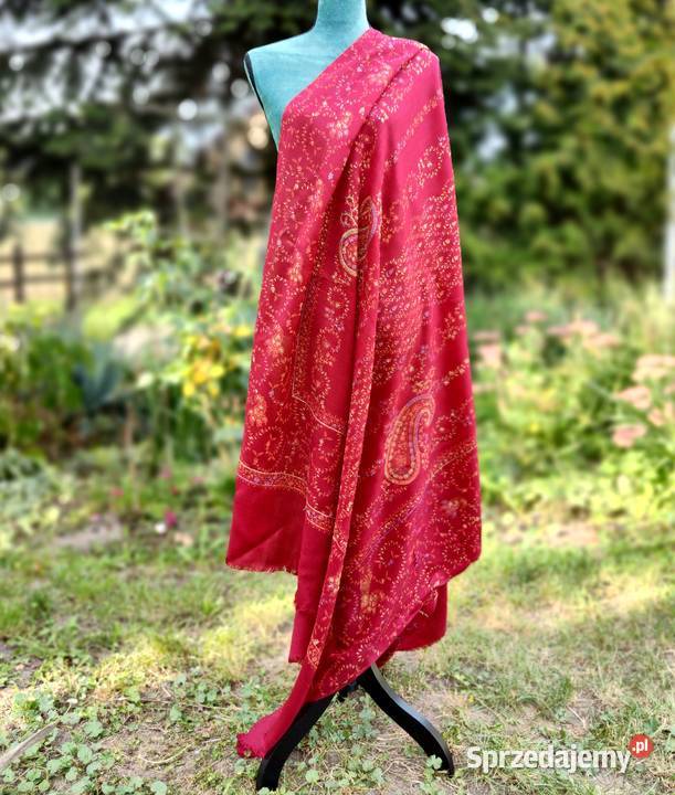 Duży szal orientalny indyjski haftowany haft