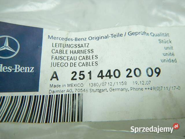 WIĄZKA INSTALACJA DRZWI PRAWY PRZÓD MERCEDES