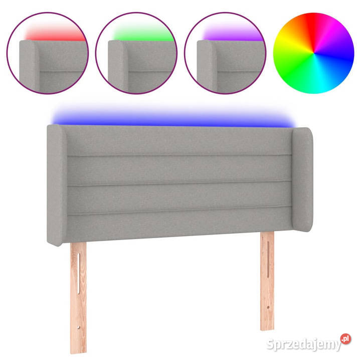 Zagłówek do łóżka z LED jasnoszary 103x16x7888 mazowieckie Warszawa