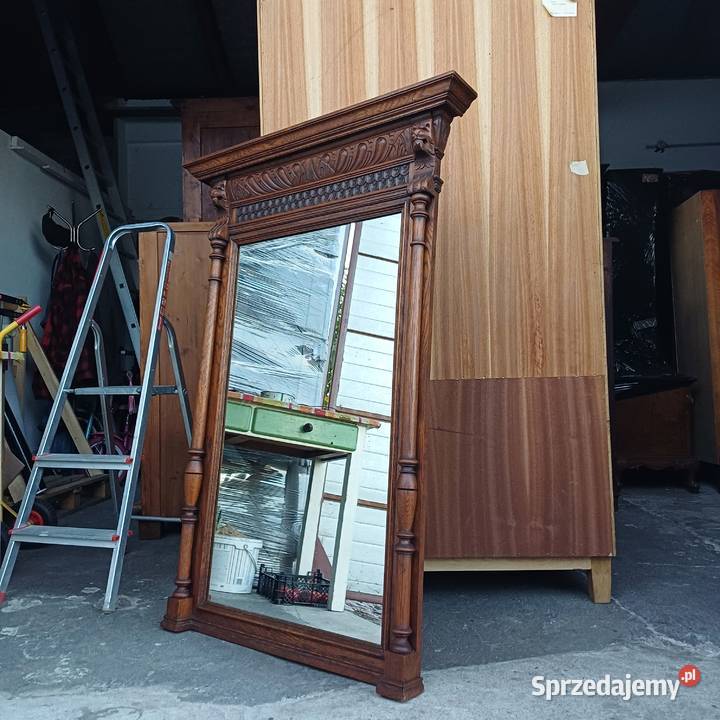 Eklektyczne Lustro Wiszące w dębowej ramie 1 wielkopolskie