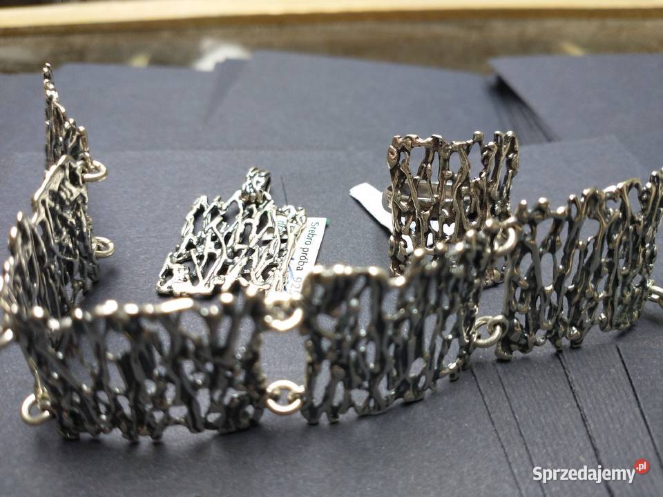 Komplet srebro wisior bransoletka pierścionek Łódź