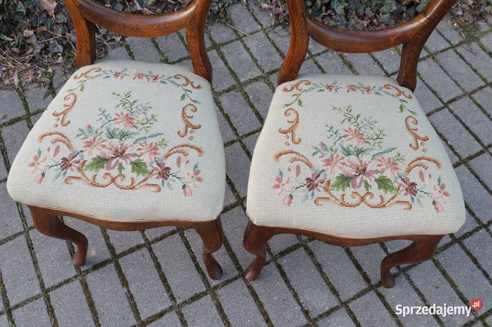 Para krzeseł krzesła Ludwik gobelin do renowacji Dobrzany