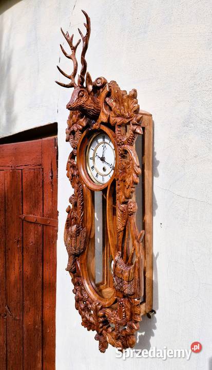Zegar w stylu myśliwski wiszący Antyki Ciężkowice