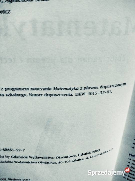 Matematyka 2 GWO antykwariat korepetycje unikaty
