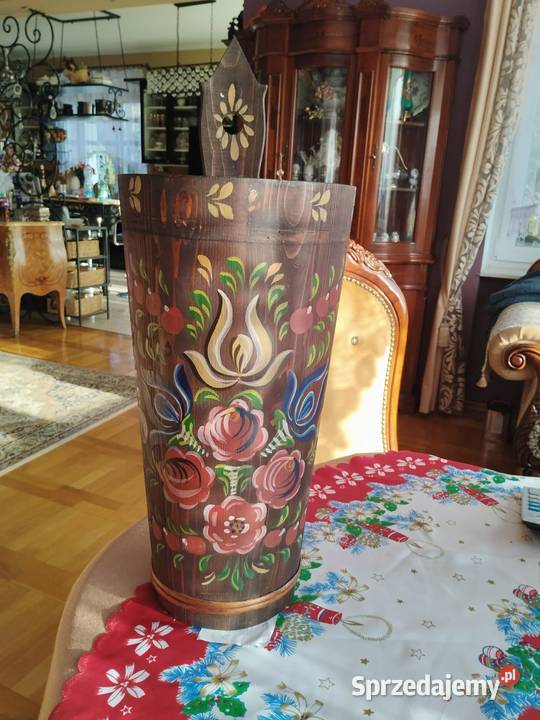 ręcznie malowany ceber parasolnik z drewna Pozostałe Gorzów Wielkopolski