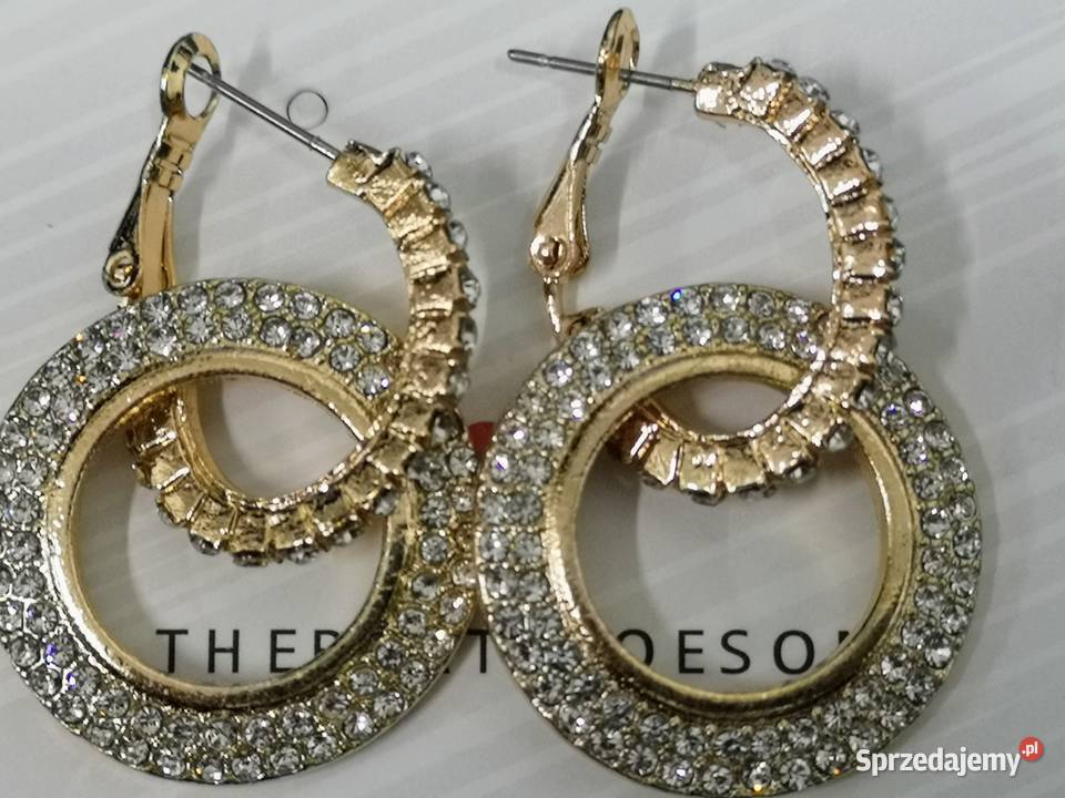 Modne błyszczące kryształowe kolczyki kółka zachodniopomorskie Kołobrzeg