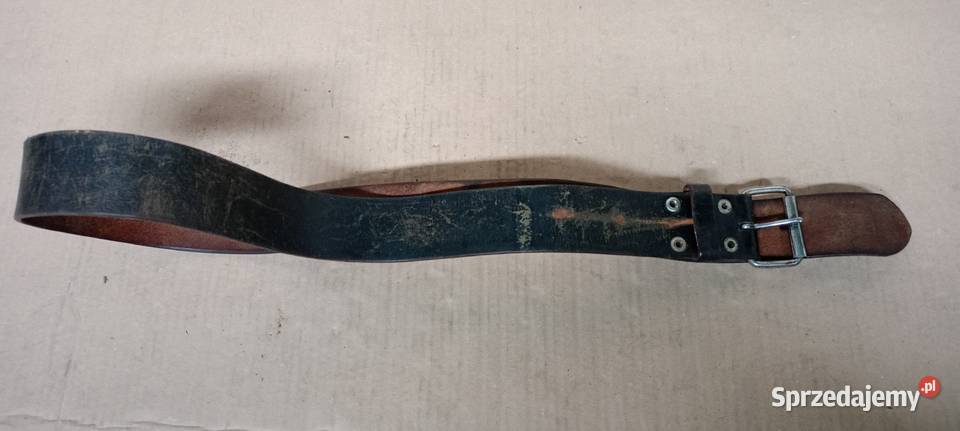 Wojskowy skórzany pas pasek skóra retro stary Leszno