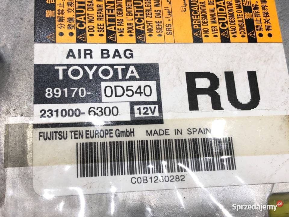 SENSOR AIRBAG TOYOTA YARIS III 891700D540