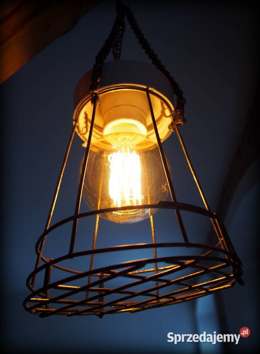 Lampa wisząca lampka sufitowa metalowa loft Lampy wiszące Dom i Ogród Leszno sprzedam