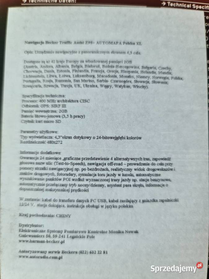 Becker nawigacja Puszczykowo