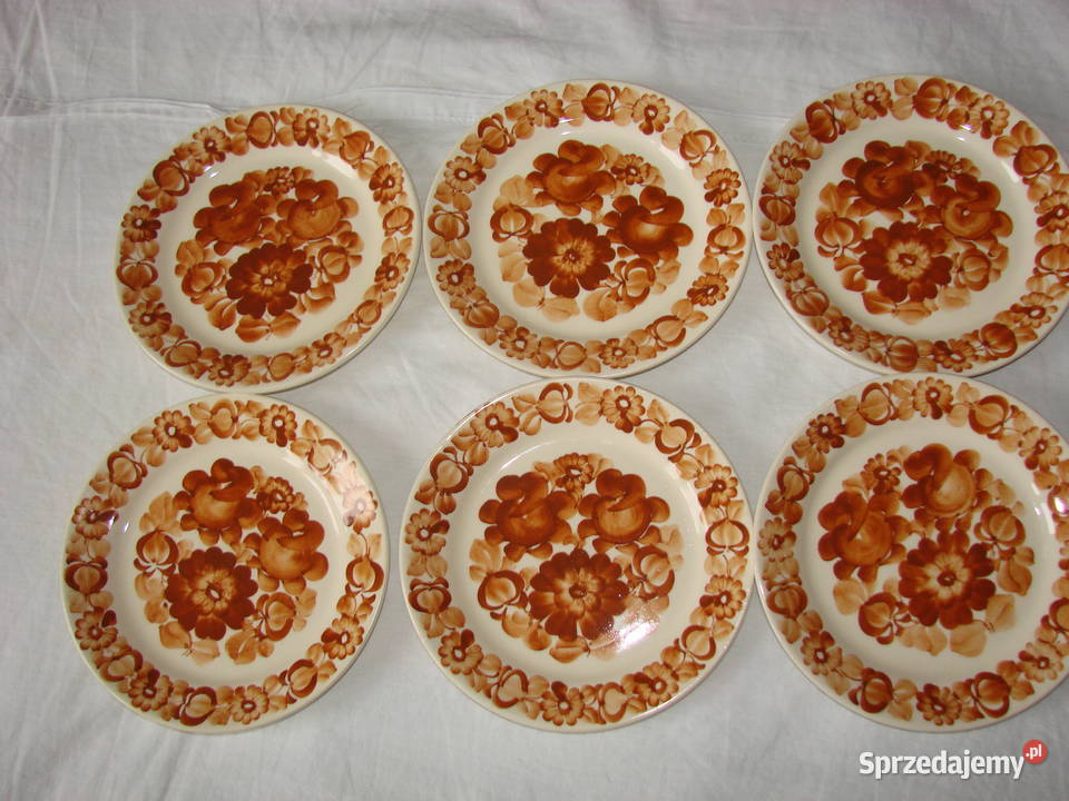 Włocławek fajansowy talerz deserowy PRL Pruszcz Gdański