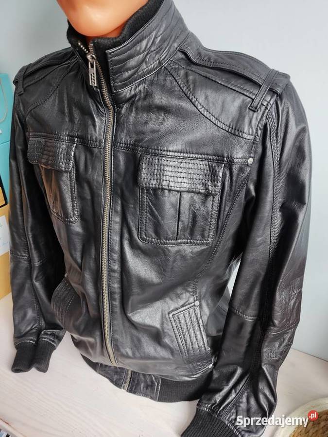 Kurtka skórzana męska Bershka czarna sprzedam