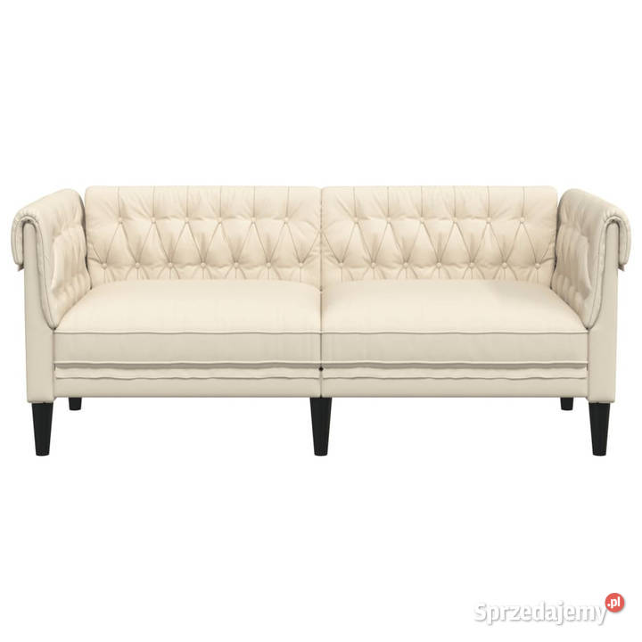 Sofa Chesterfield dwuosobowa obita lnem WM372554 Warszawa