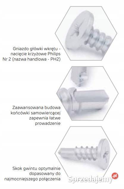 SINIAT Blachowkręt SW 42x13mm Pchełka Flat Head Gdów