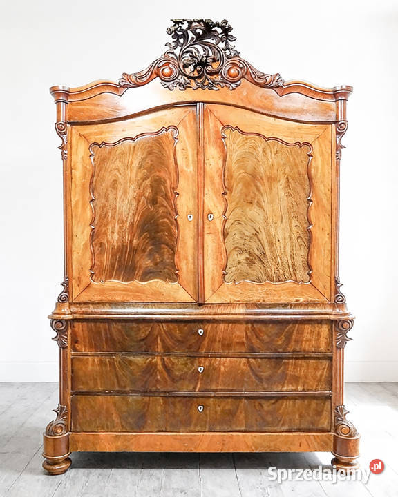 Orzechowy KREDENS do SALONU Wysoki KREDENS Kalisz