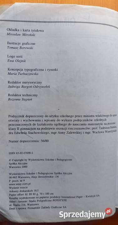 Matematyka podręcznik i zbiór zadań kl 2 Małkinia Górna sprzedam