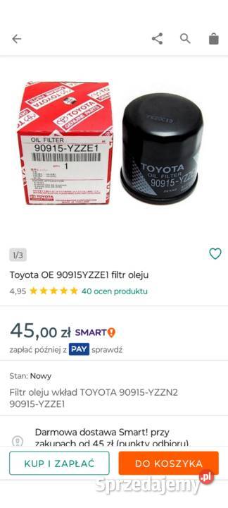 Filtr Oleju Toyota warmińsko-mazurskie Olecko