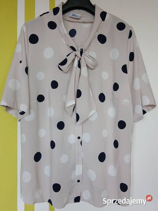 XL Rozpinana bluzka w grochy nowa Butik produkt Rozmiar 48 Gliwice