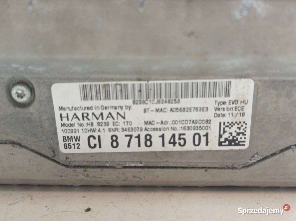 RADIO FABRYCZNE EUROPA HARMAN 871814501 Bmw Sprzęt audio fabryczny