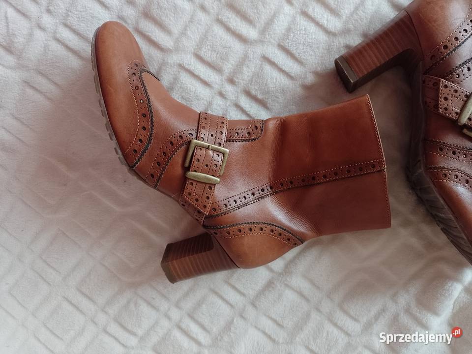 38 Real Leather Skórzane Botki biznesowe z skóra Kraków