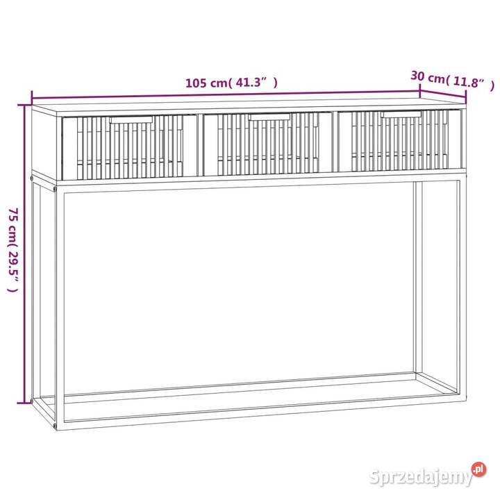 Stolik konsolowy czarny 105x30x75 WM352107