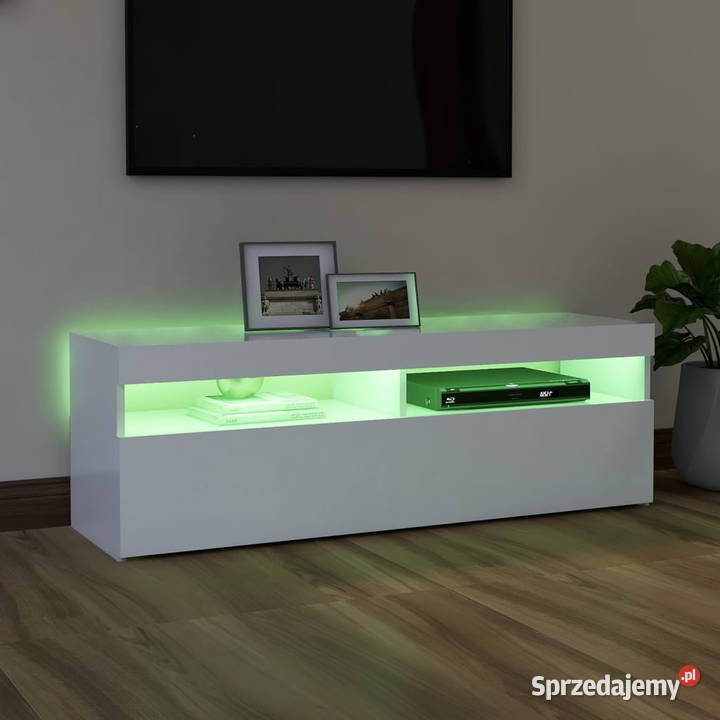 Szafka pod TV z oświetleniem LED biała 120x35x40 mazowieckie sprzedam