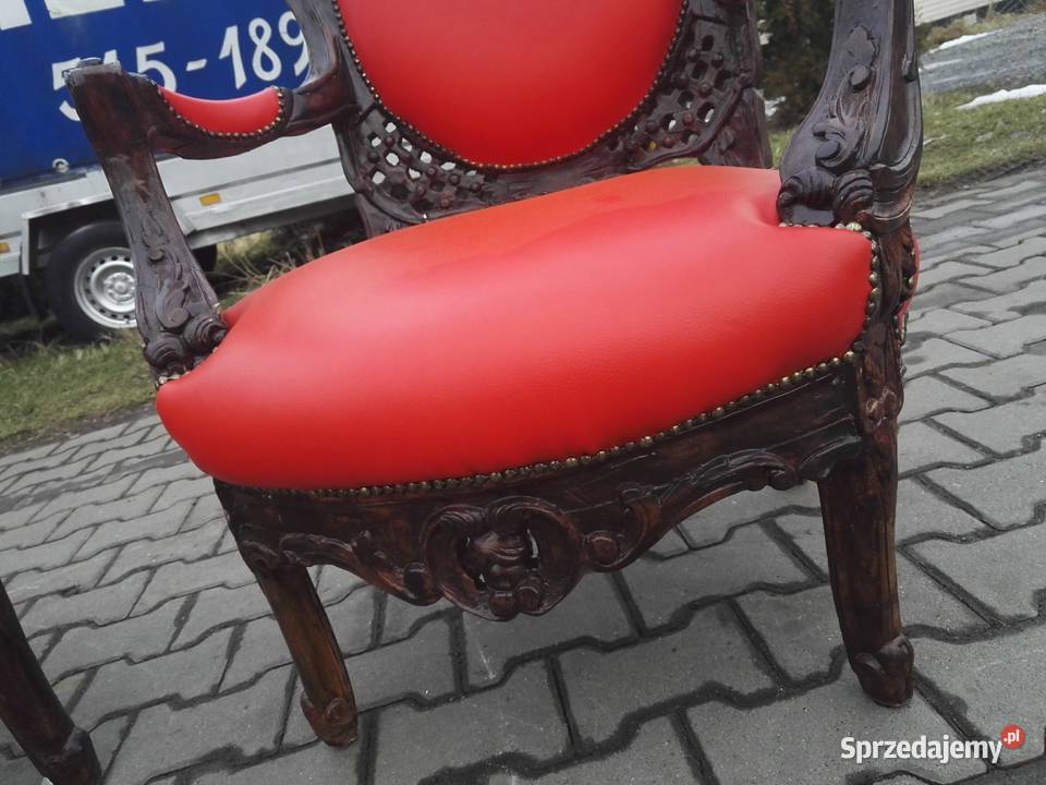 Komplet Rzeźbiony 31 Neorenesansowy Całkowicie skóra śląskie Kozy