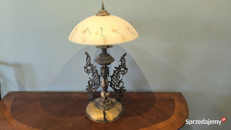 Piękna unikalna mosiężna lampa z ozdobnym Łódź sprzedam