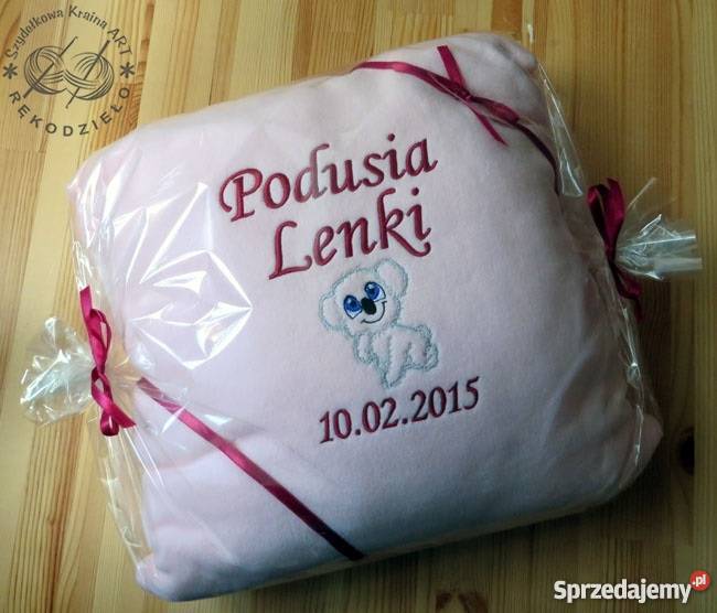 Poduszka z haftem prezent ŚWIĘTA CHRZEST ROCZEK Toruń