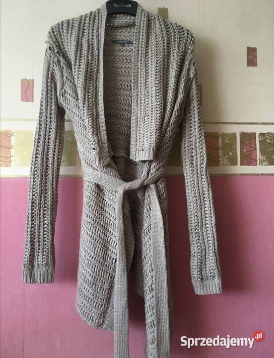 RESERVED sweter Narzutka Beż Wiązany Z paskiem Leszno sprzedam