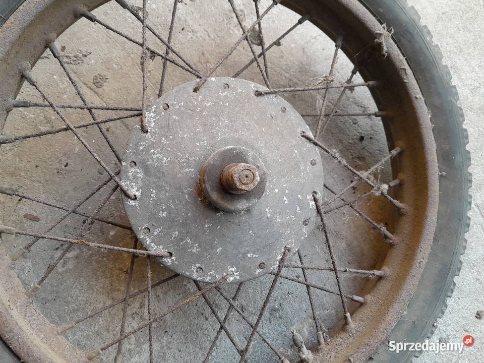 Stare koło SHL WSK z czasó PRL z oponą Stomil Części i akcesoria motocyklowe śląskie Dąbrowa Górnicza