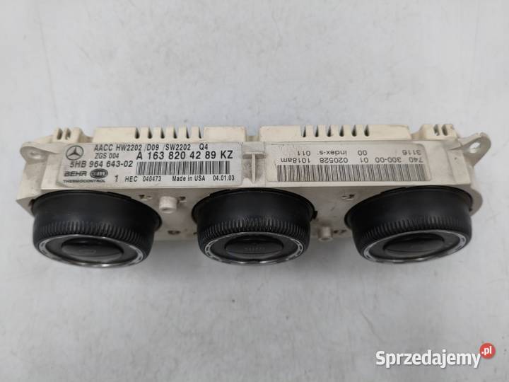 Panel Klimatyzacji Nawiewu Mercedes ML W163 Lift Wyszków sprzedam