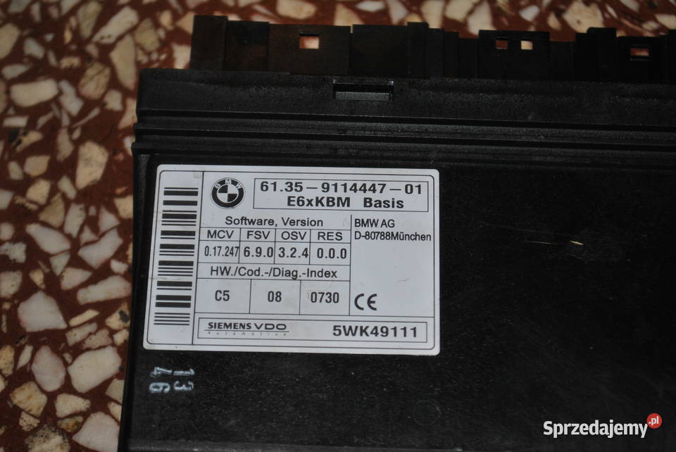 Moduł nadwozia BMW E60 E61 Układ elektryczny Poręba
