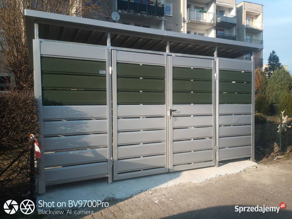 NOWOCZESNA WIATA ŚMIETNIKOWA PANELOWA WYCENA Pawilony i namioty Warszawa