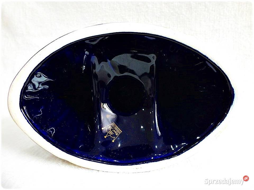 Kobaltowy Świecznik Porcelanowy Royal Porzellan lubuskie Żary
