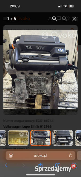 Silnik 14 MPI vw Polo lupo arosa Strzyżów