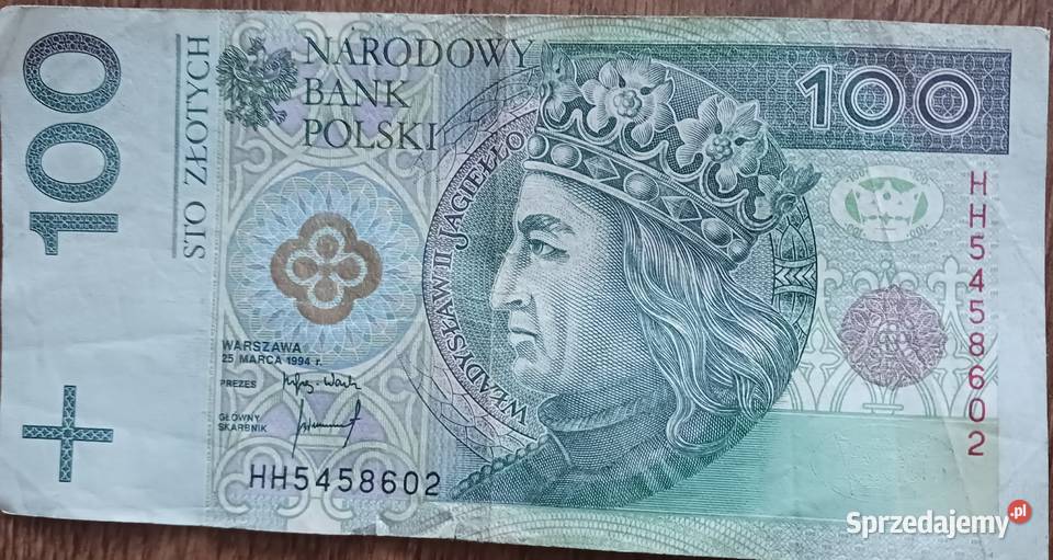 100 Władysław II Jagiełło seria HH 1994 r Numizmatyka wielkopolskie Konin