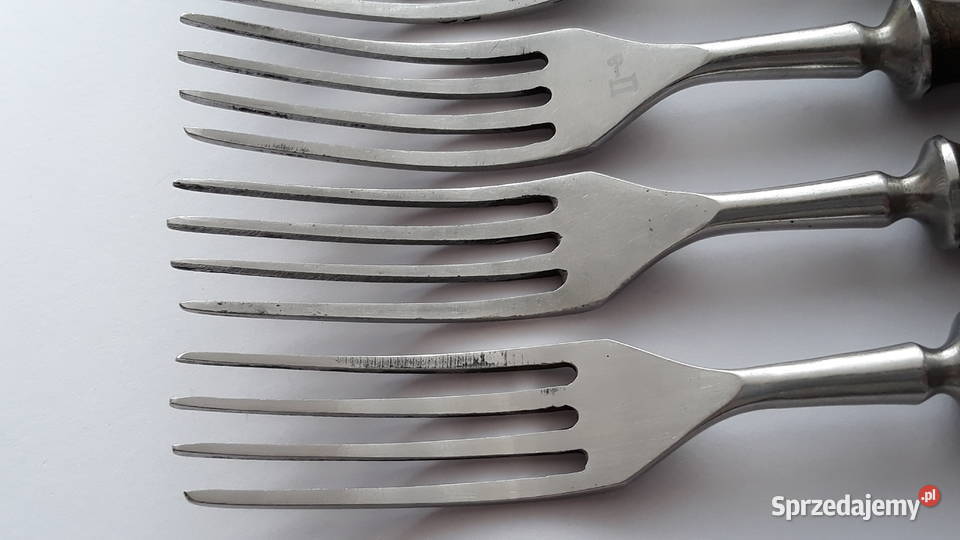 Widelce obiadowe 2 BAKELIT sztućce PRL Dąbrowa Górnicza