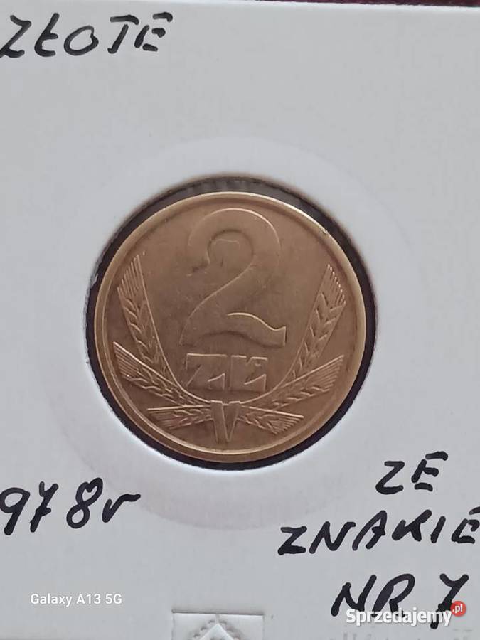 2 złote 1978 r ze znakiem mennicy 7 najniższy Konin sprzedam