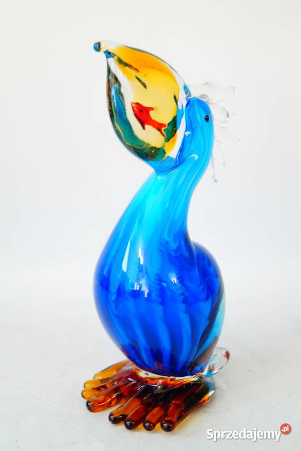 Figura szklana Murano style PTAK TUKAN piękna na sprzedam