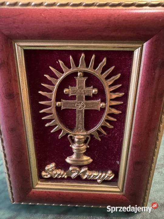 Św Krzyż hostia pamiątka z czasów PRL Vintage Częstochowa