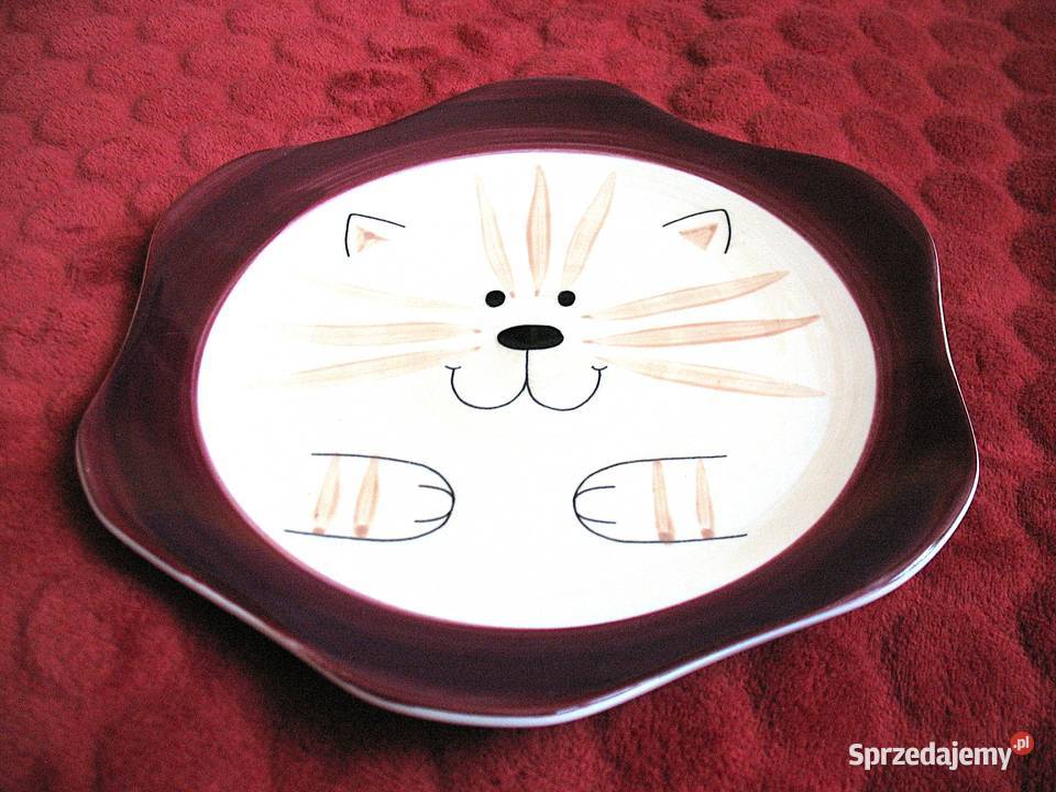 Talerz deserowy z kotem Cha Cult Fine Ceramics Siedlce
