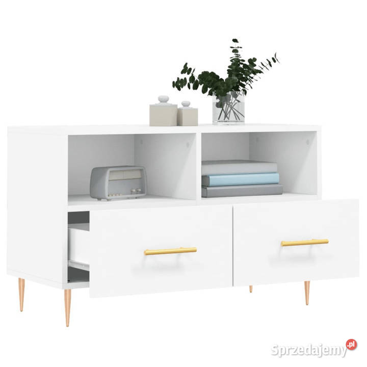 Szafka pod TV biała 80x36x50 materiał Warszawa