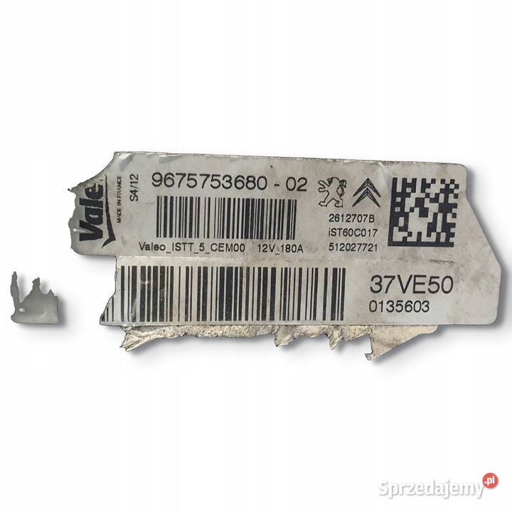 ALTERNATOR Peugeot 208 308 Citroen C4 II DS4 16 Układ elektryczny silnika