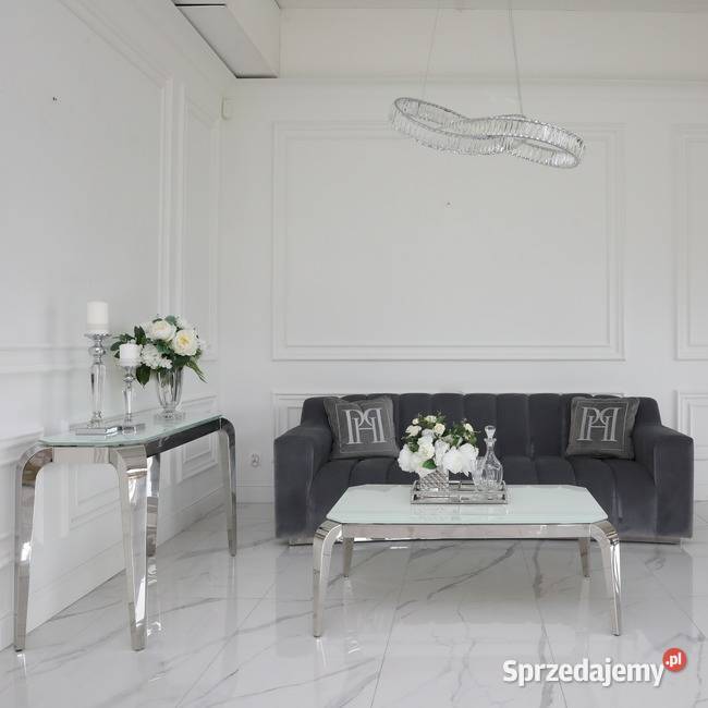 Żyrandol kryształowy nowoczesny srebrny glamour Warszawa